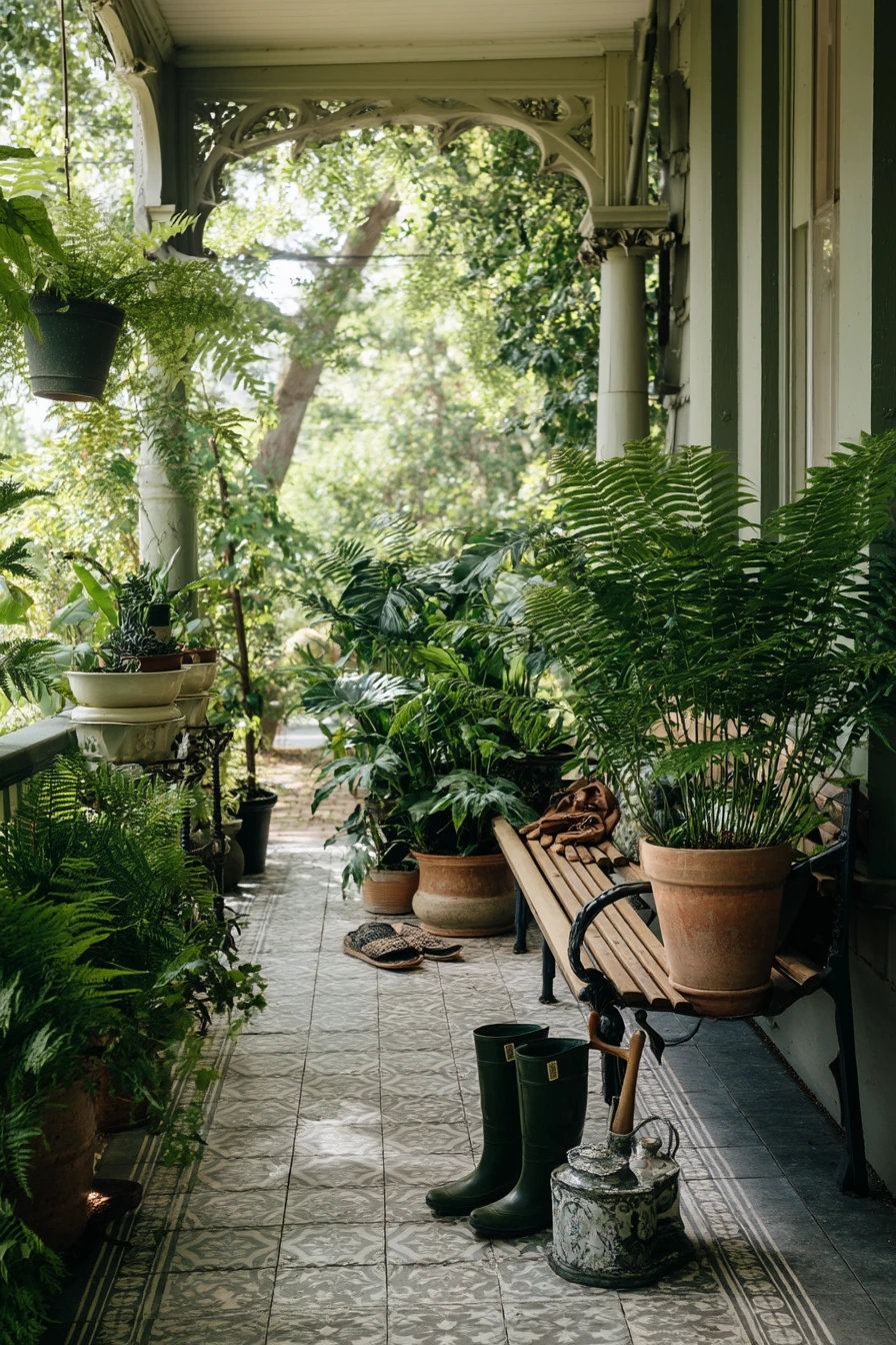Plant-Lush Porch with Collector Details