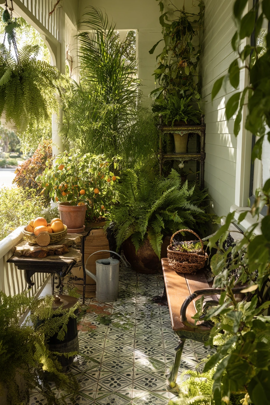 Plant-Lush Porch with Collector Details
