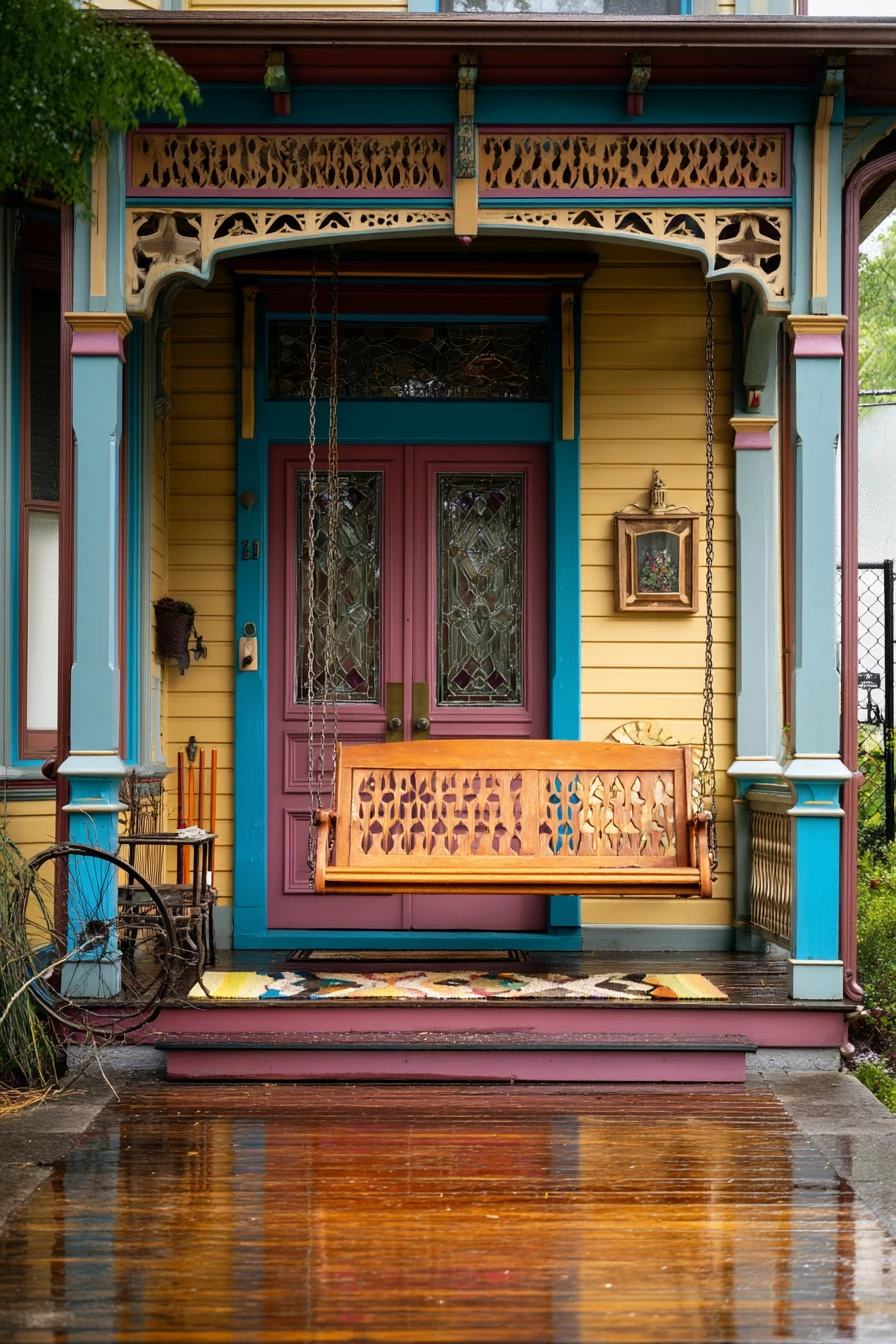 Painted Ladies Porch with Classic Details