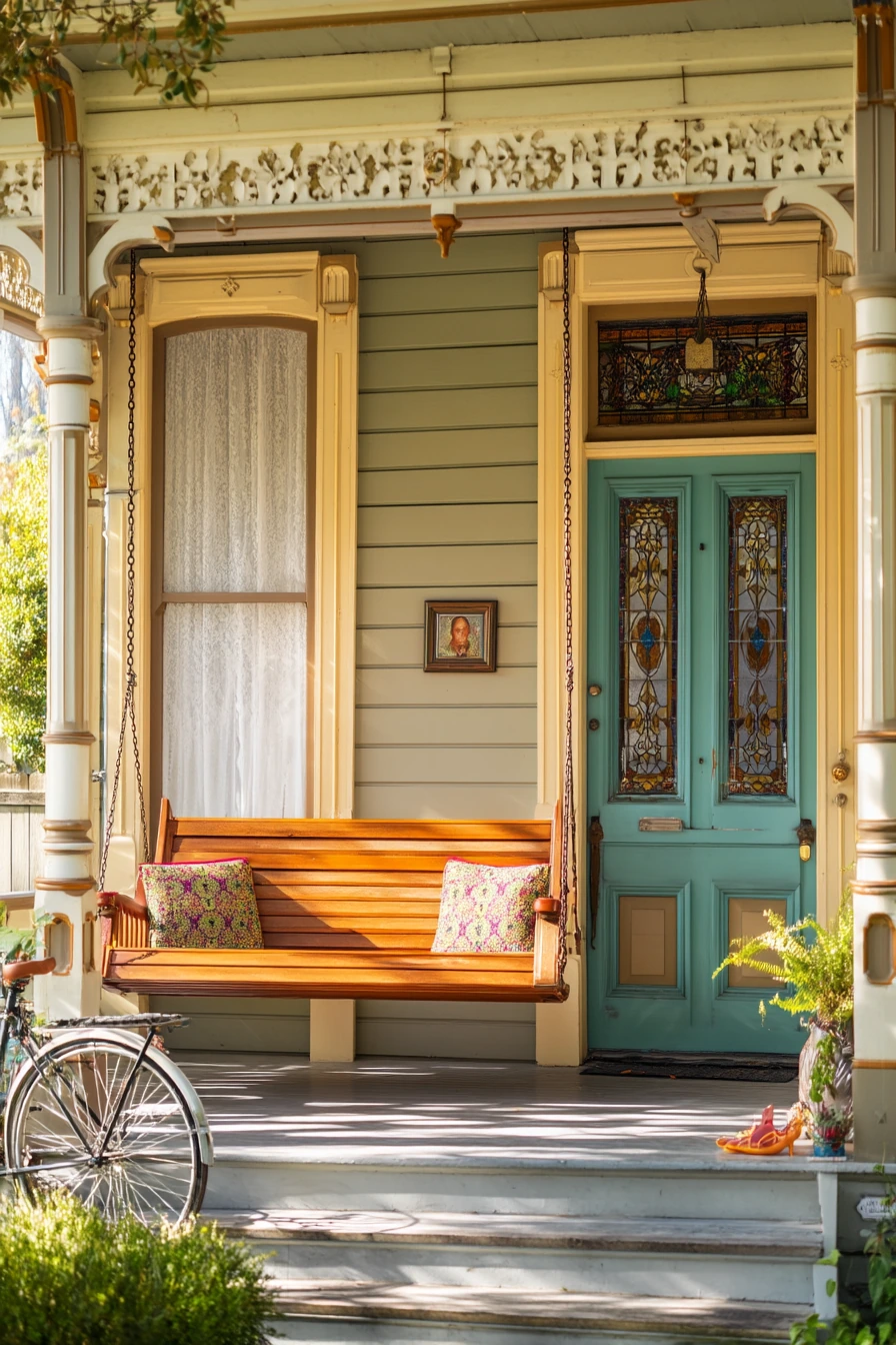 Painted Ladies Porch with Classic Details
