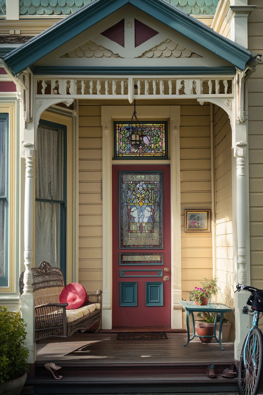 Painted Ladies Porch with Classic Details