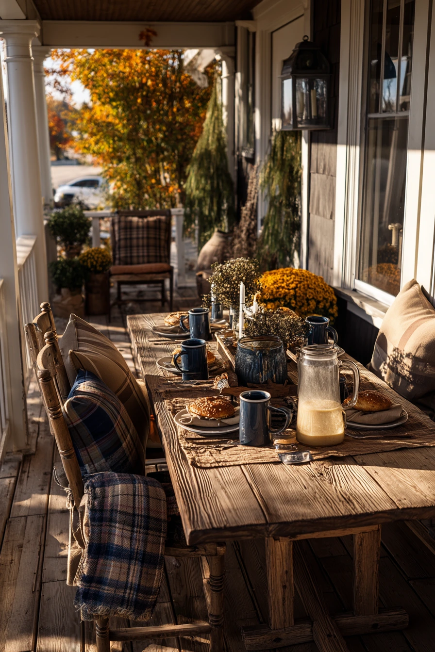 Autumn Gathering on a Victorian Porch