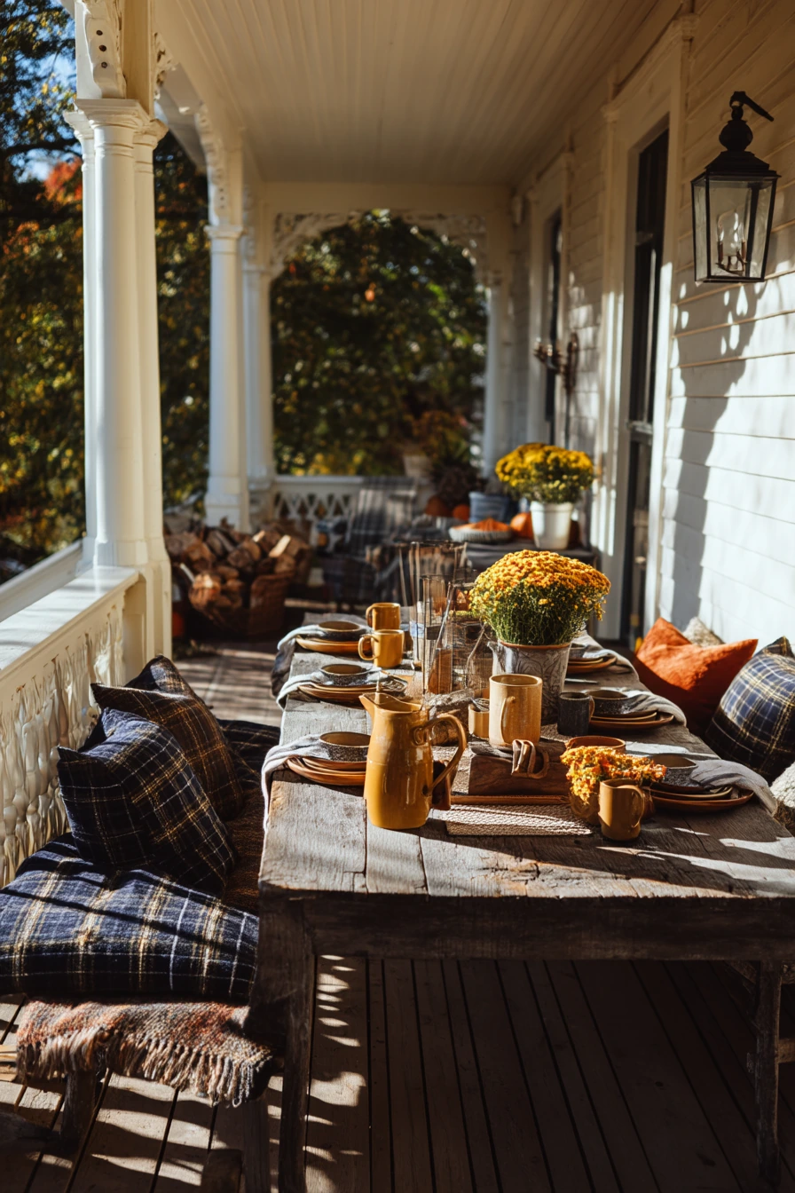 Autumn Gathering on a Victorian Porch