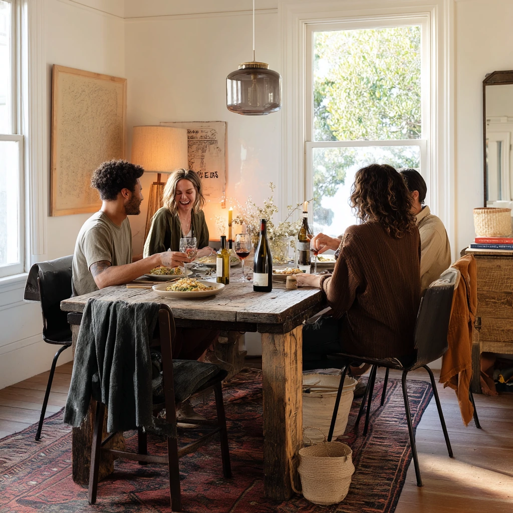 Thrifted Eclectic Dining Room for Hosting Friends