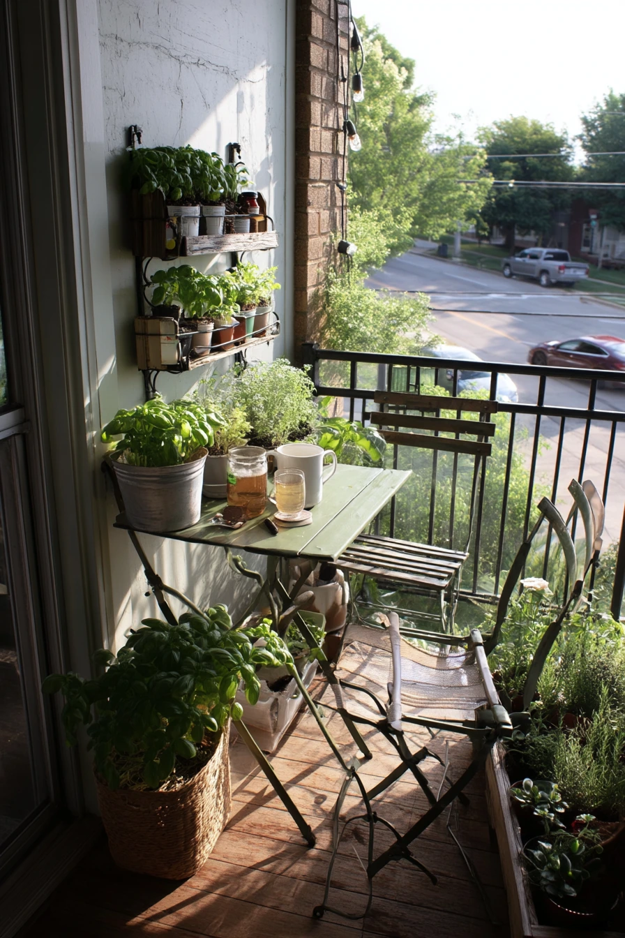 Renter-Friendly Balcony Vintage Mix