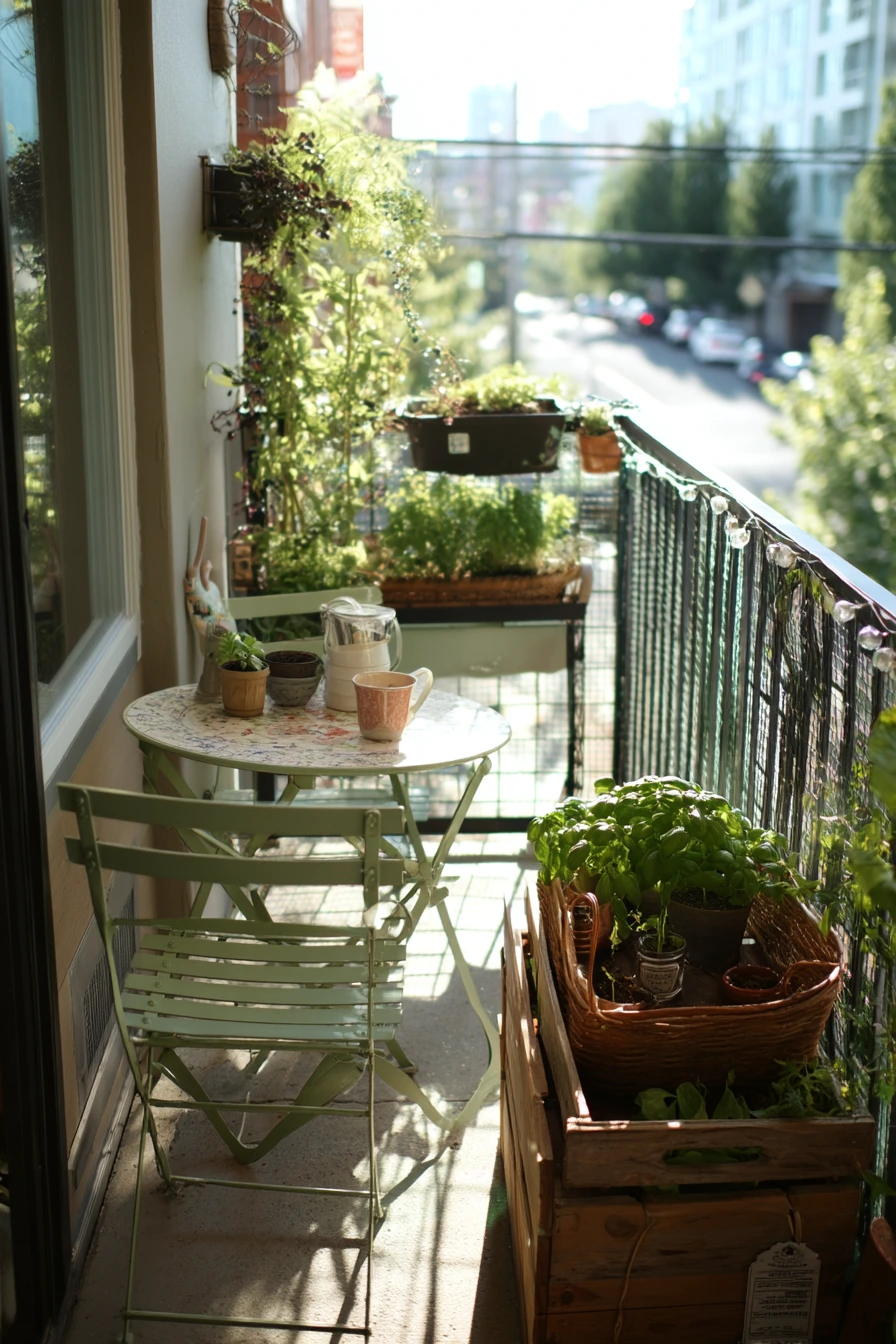 Renter-Friendly Balcony Vintage Mix