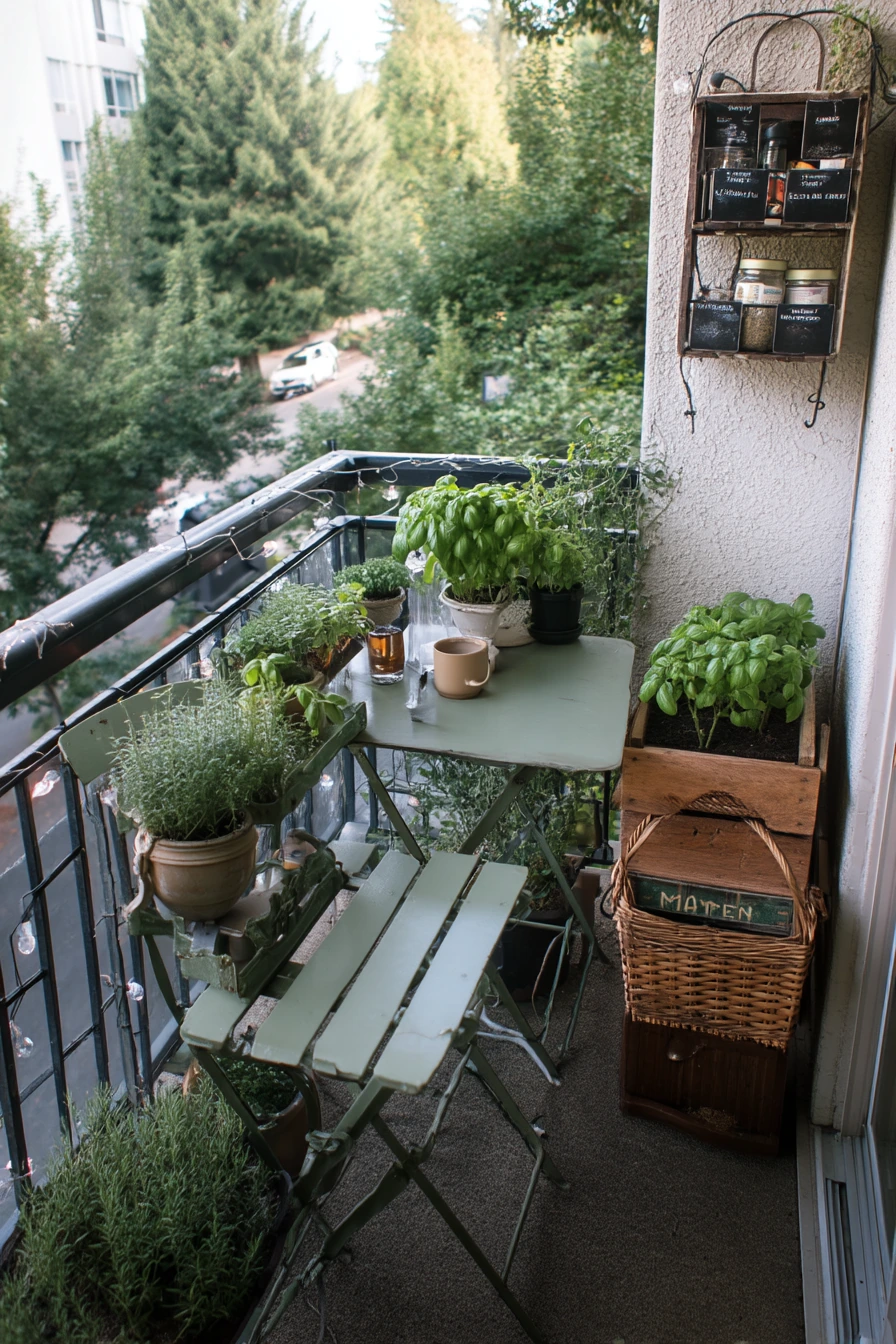Renter-Friendly Balcony Vintage Mix