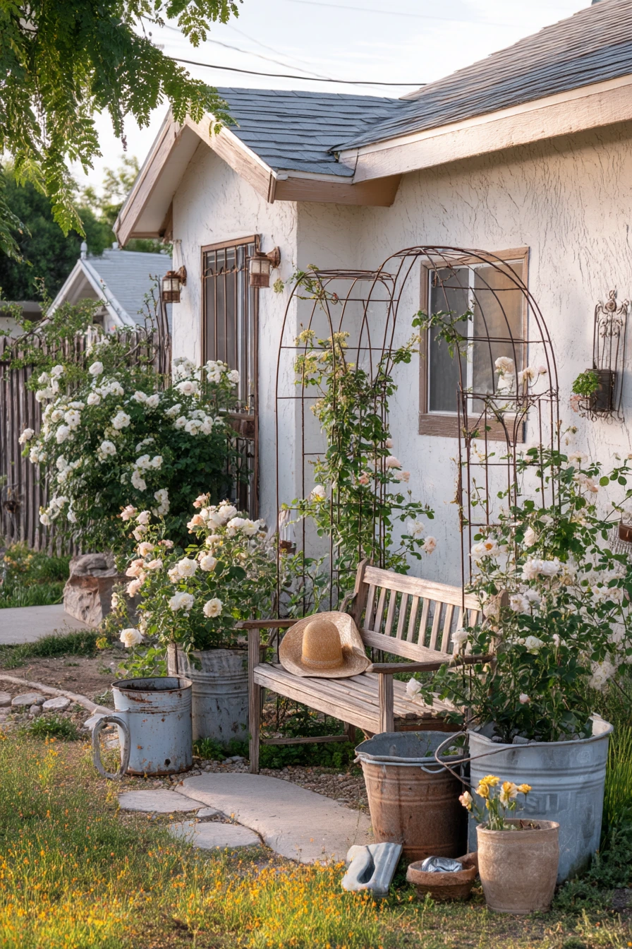 Budget Backyard Rose Corner