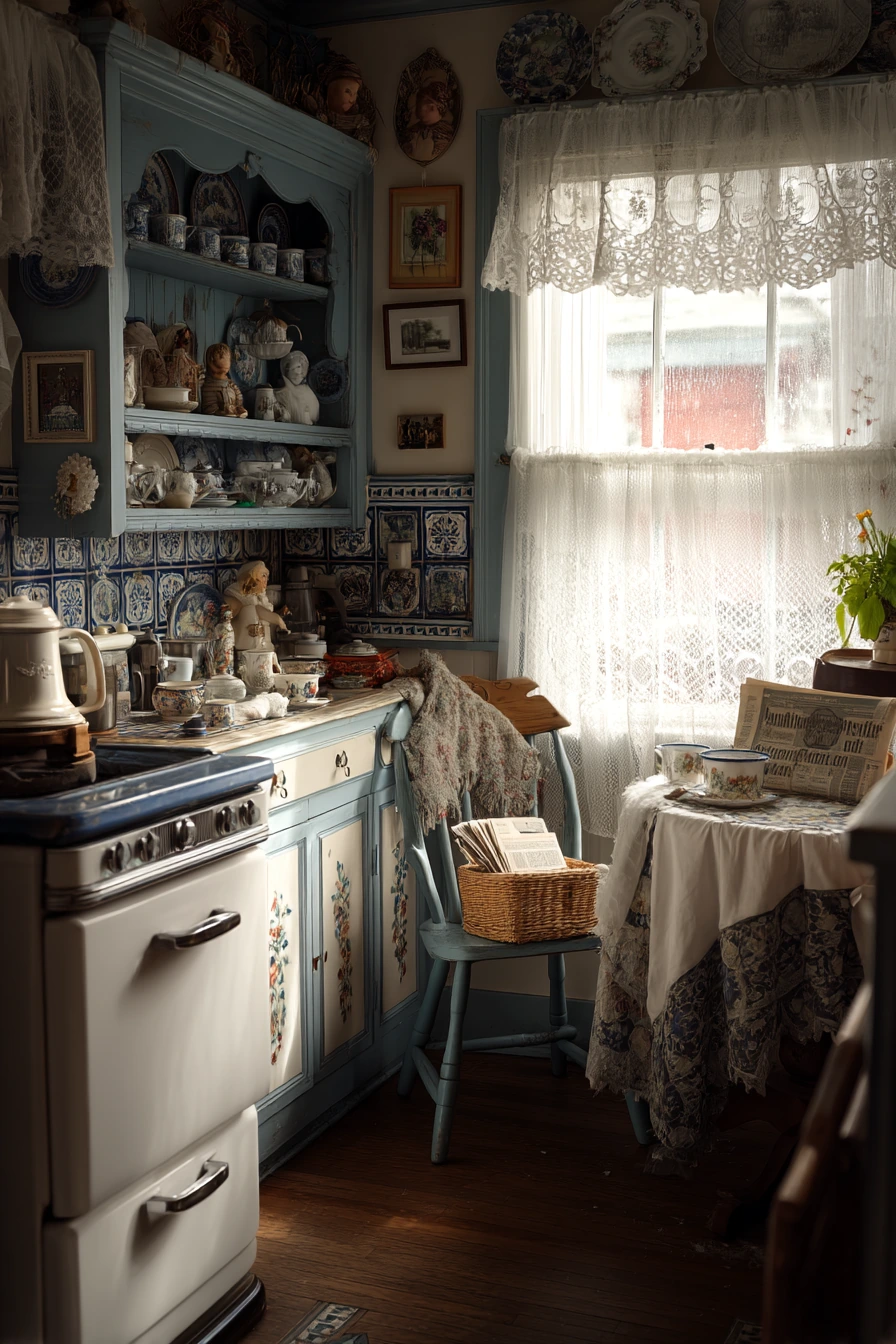 Grandma’s Blue-and-White Kitchen