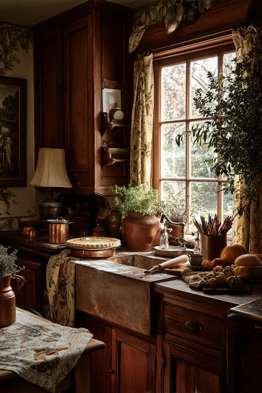 Seasonal Vintage Kitchen at Thanksgiving