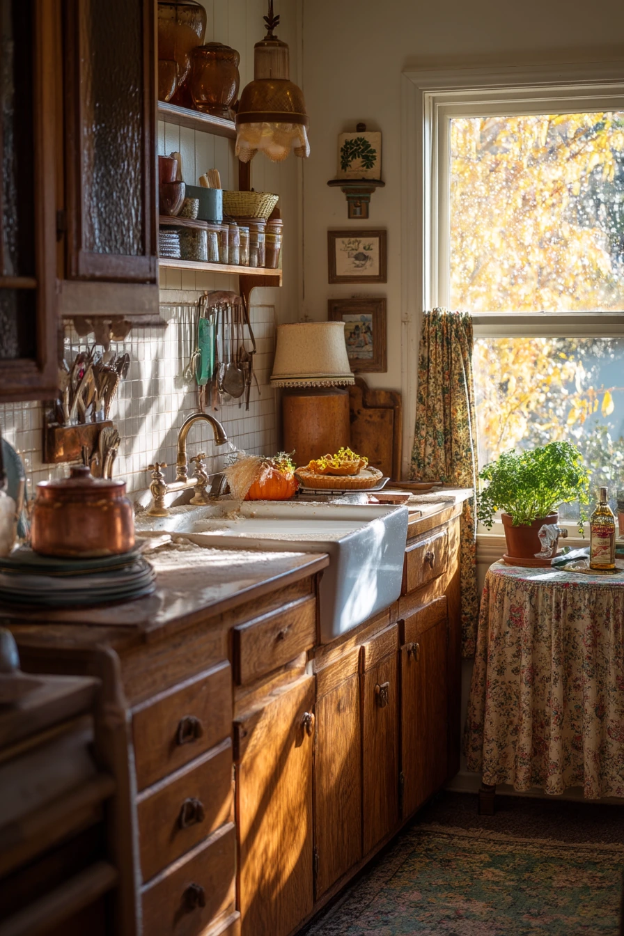 Seasonal Vintage Kitchen at Thanksgiving