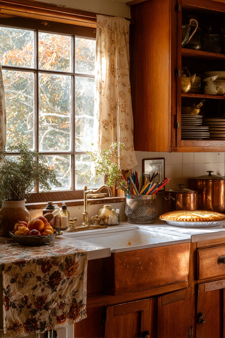 Seasonal Vintage Kitchen at Thanksgiving