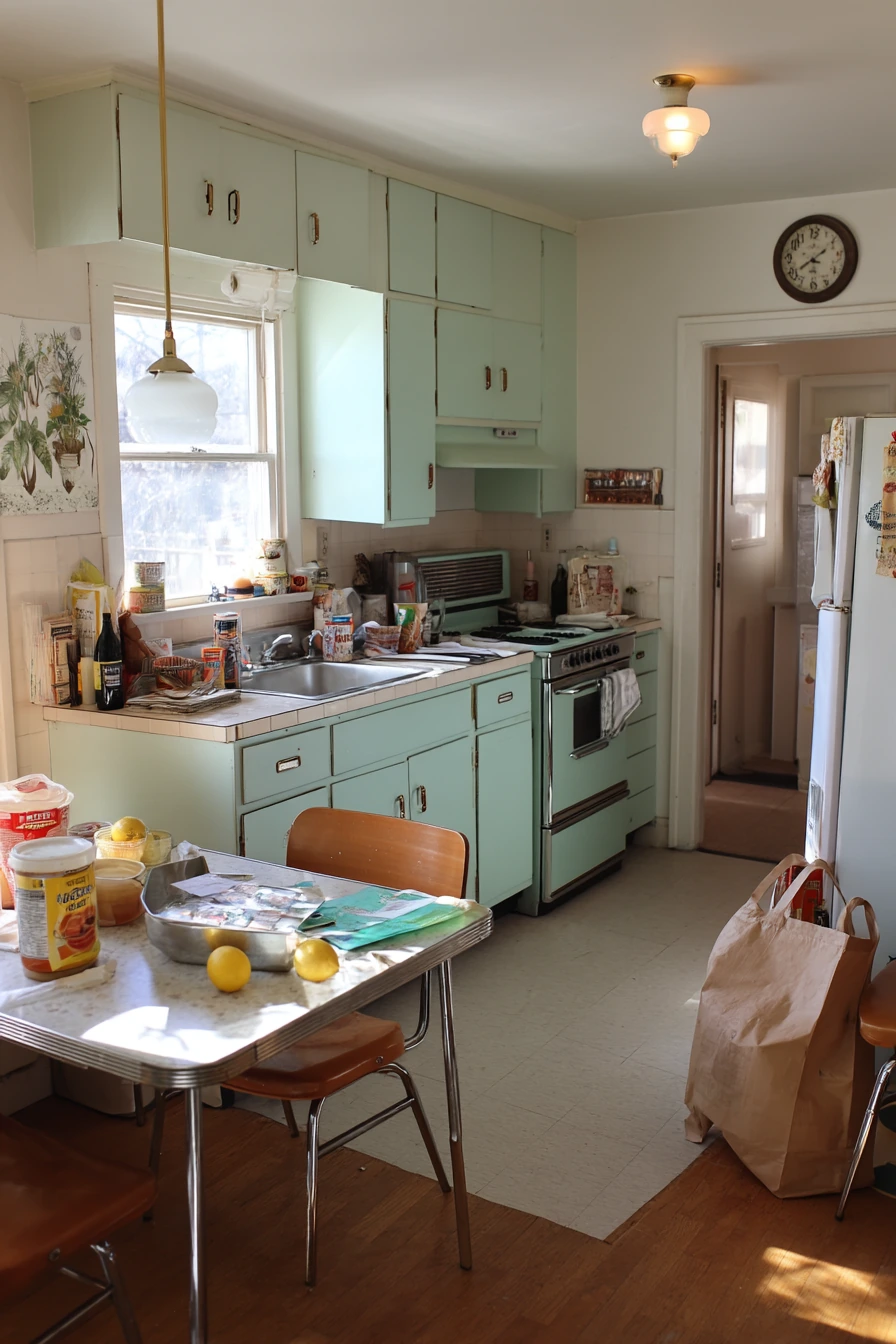 Budget Thrifted Mid-Century Kitchen