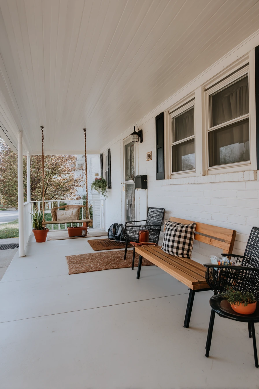3. Budget-Friendly Ranch Porch Refresh With Beadboard