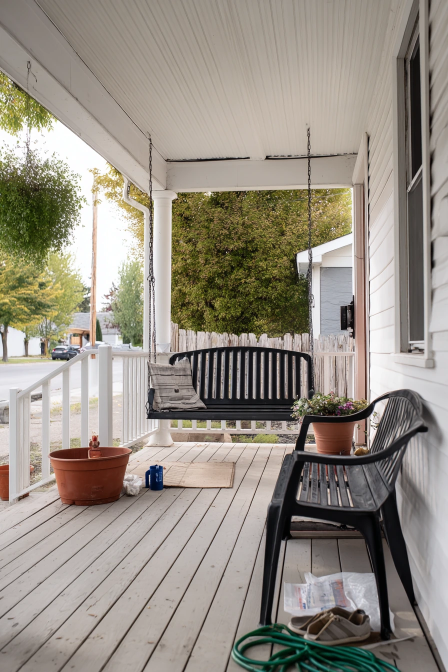 3. Budget-Friendly Ranch Porch Refresh With Beadboard