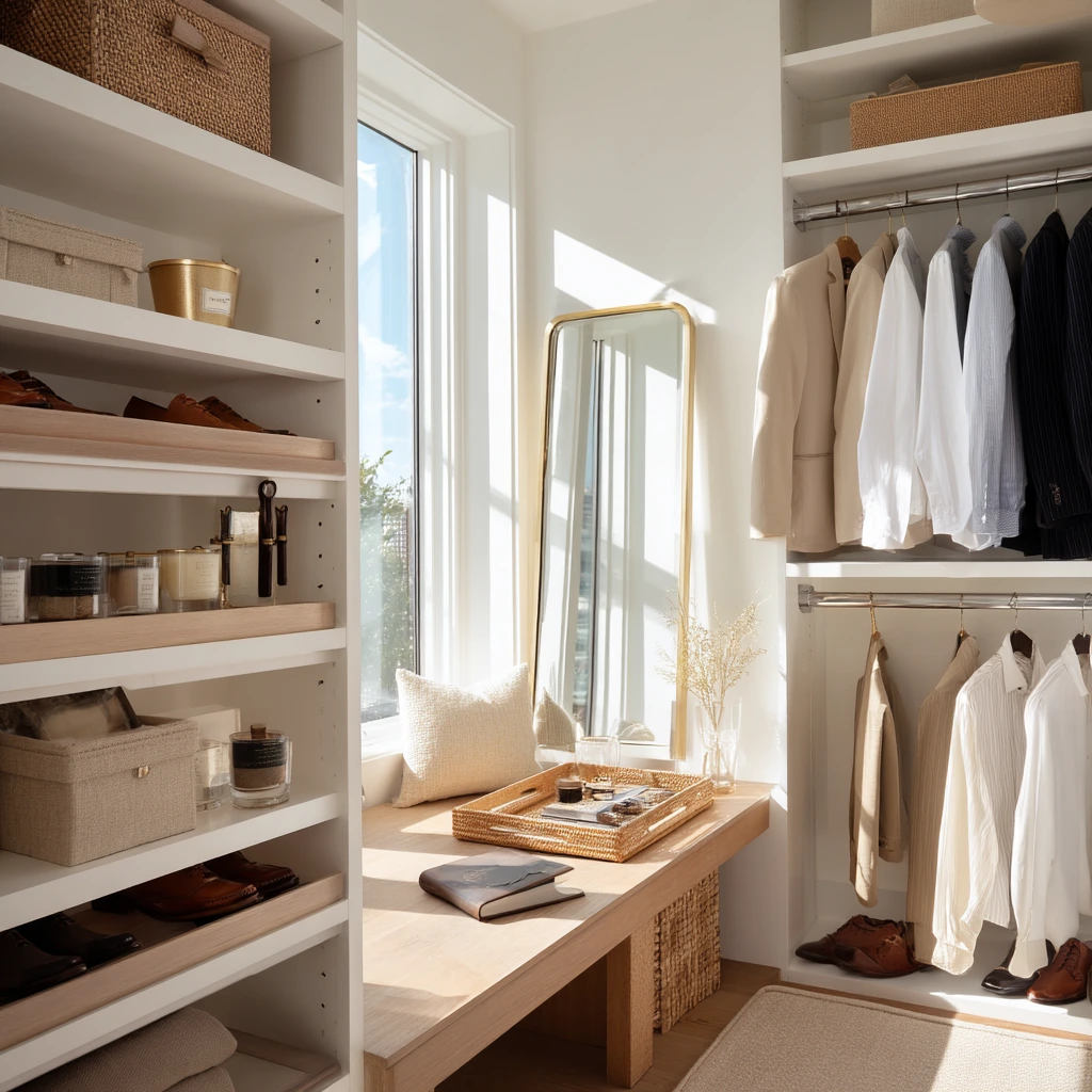 Couple’s Everyday Walk-In Closet with Calm Morning Routine
