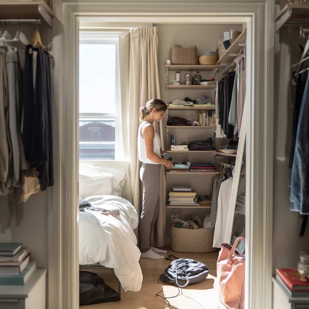 Compact Closet Nook for a Studio Bedroom