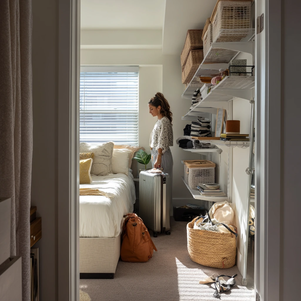 Compact Closet Nook for a Studio Bedroom