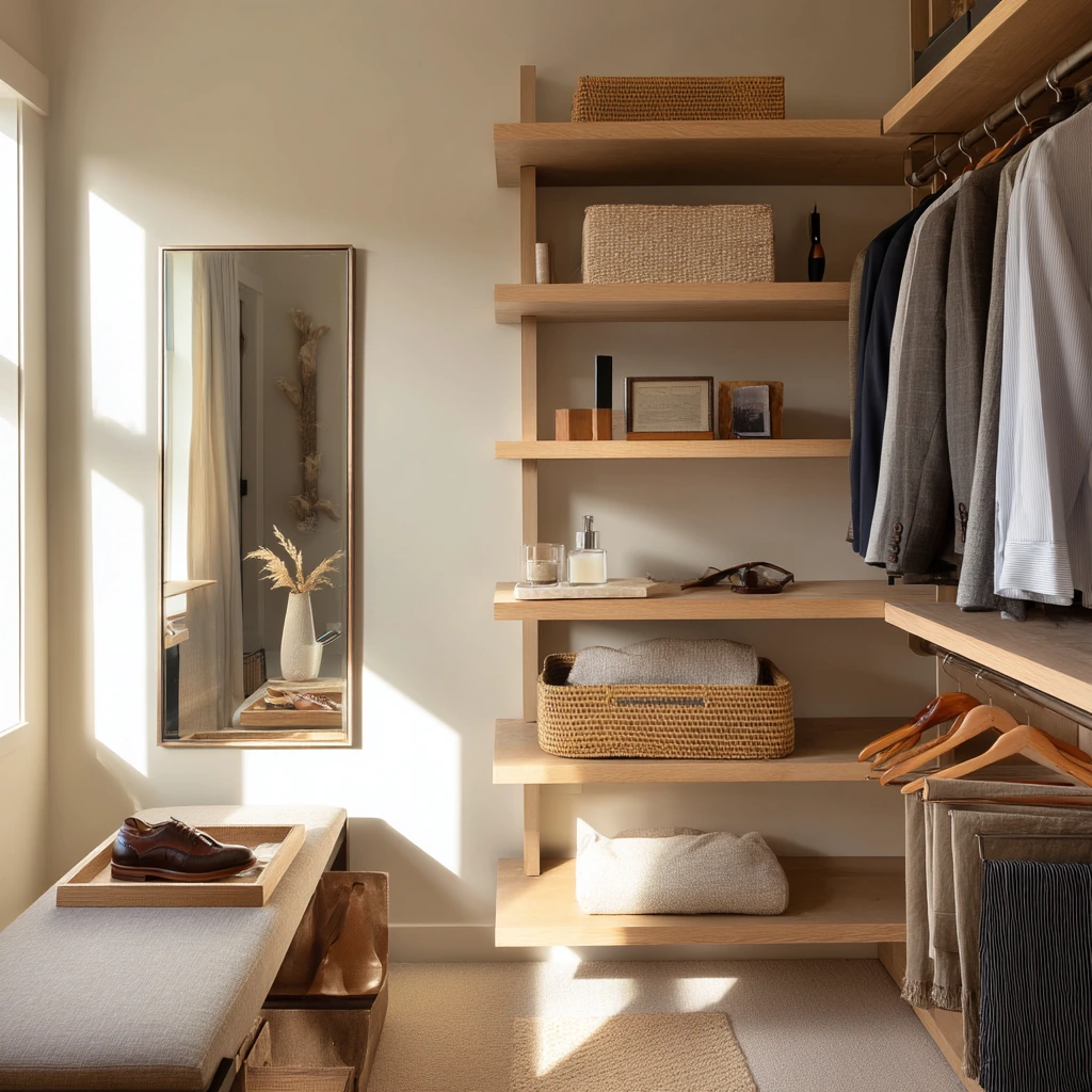 Couple’s Everyday Walk-In Closet with Calm Morning Routine