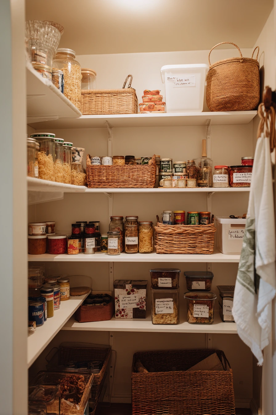Budget-Friendly Pantry with Mixed Storage