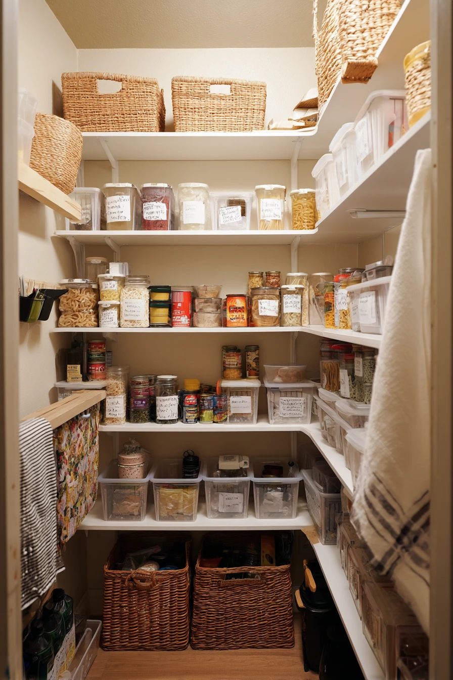 Budget-Friendly Pantry with Mixed Storage