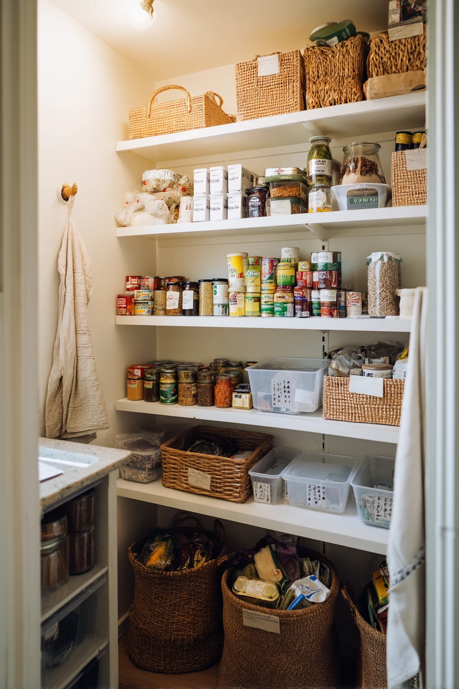 Budget-Friendly Pantry with Mixed Storage