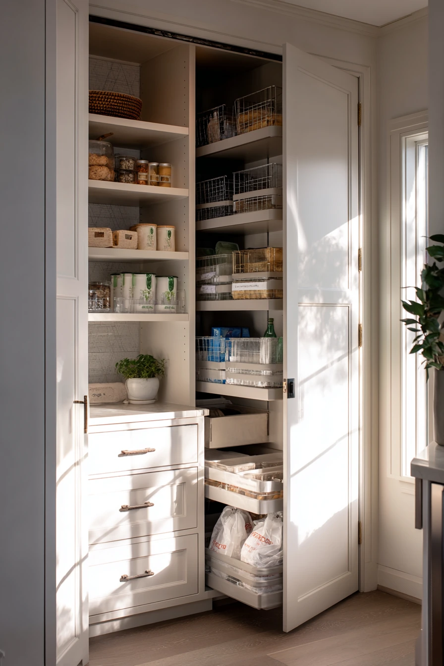 Deep Pantry with Pull-Out Organization