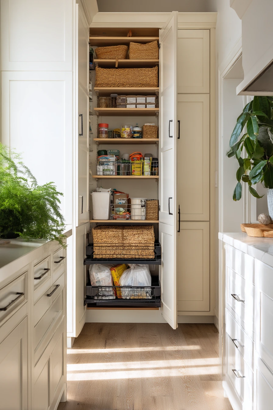 Deep Pantry with Pull-Out Organization