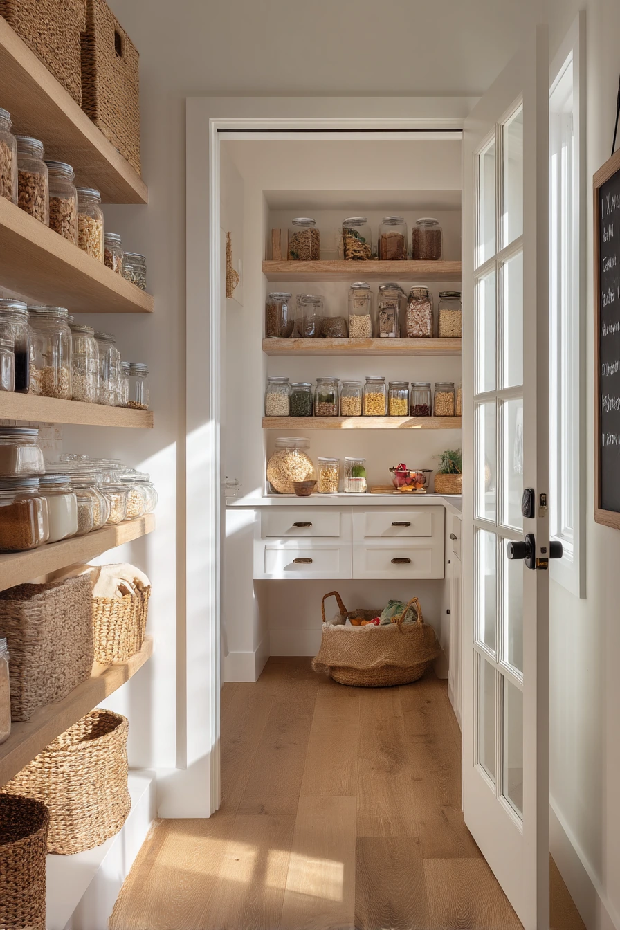 Family-Friendly Walk-In Pantry with Everyday Chaos