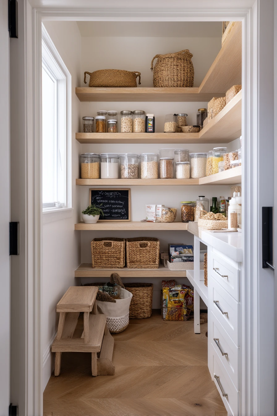 Family-Friendly Walk-In Pantry with Everyday Chaos