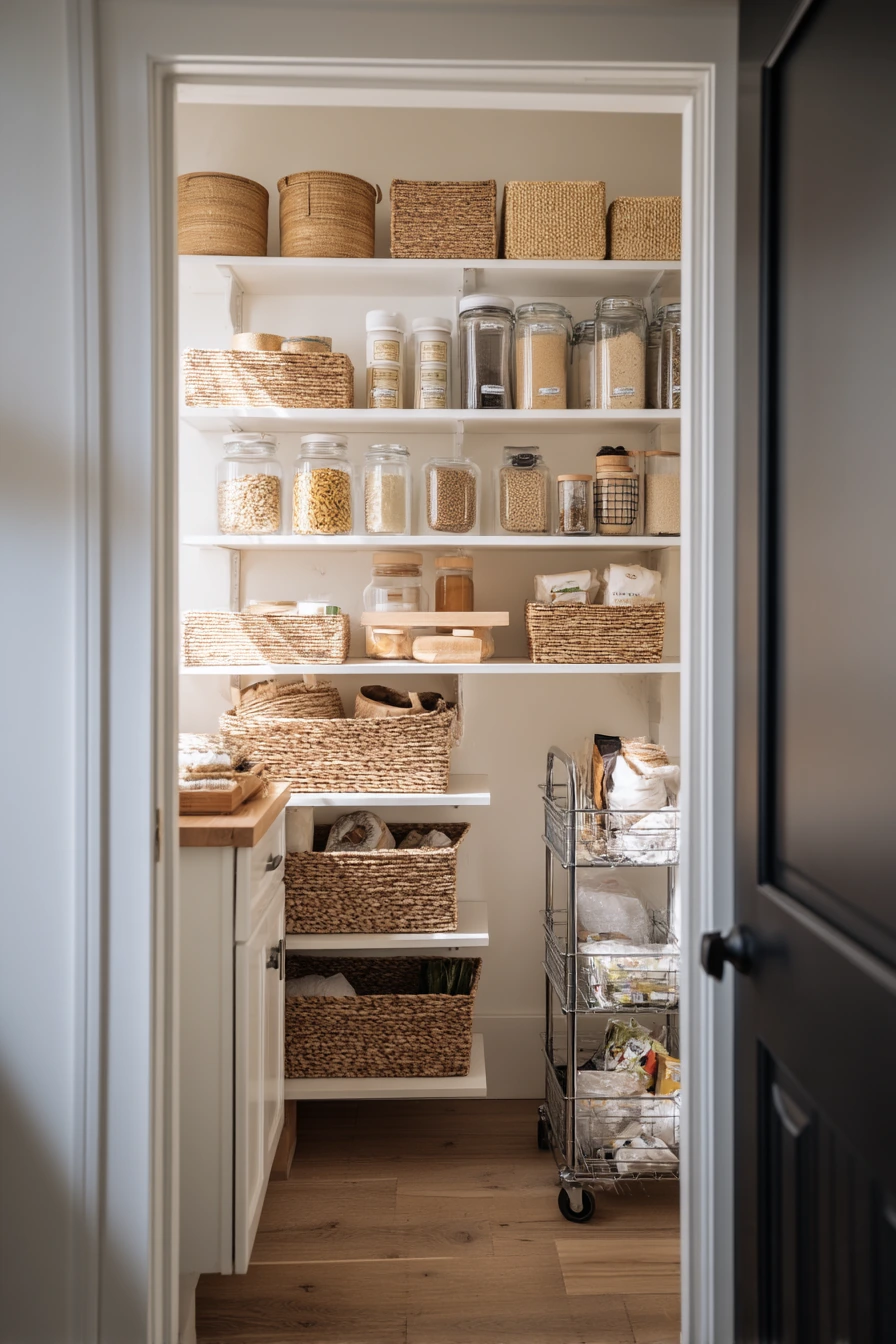 Small-Space Pantry Behind a Kitchen Door