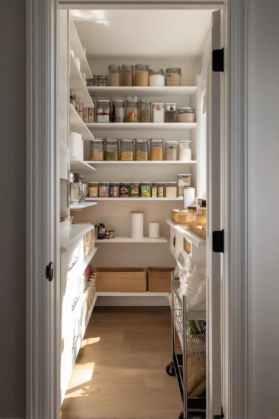 Small-Space Pantry Behind a Kitchen Door