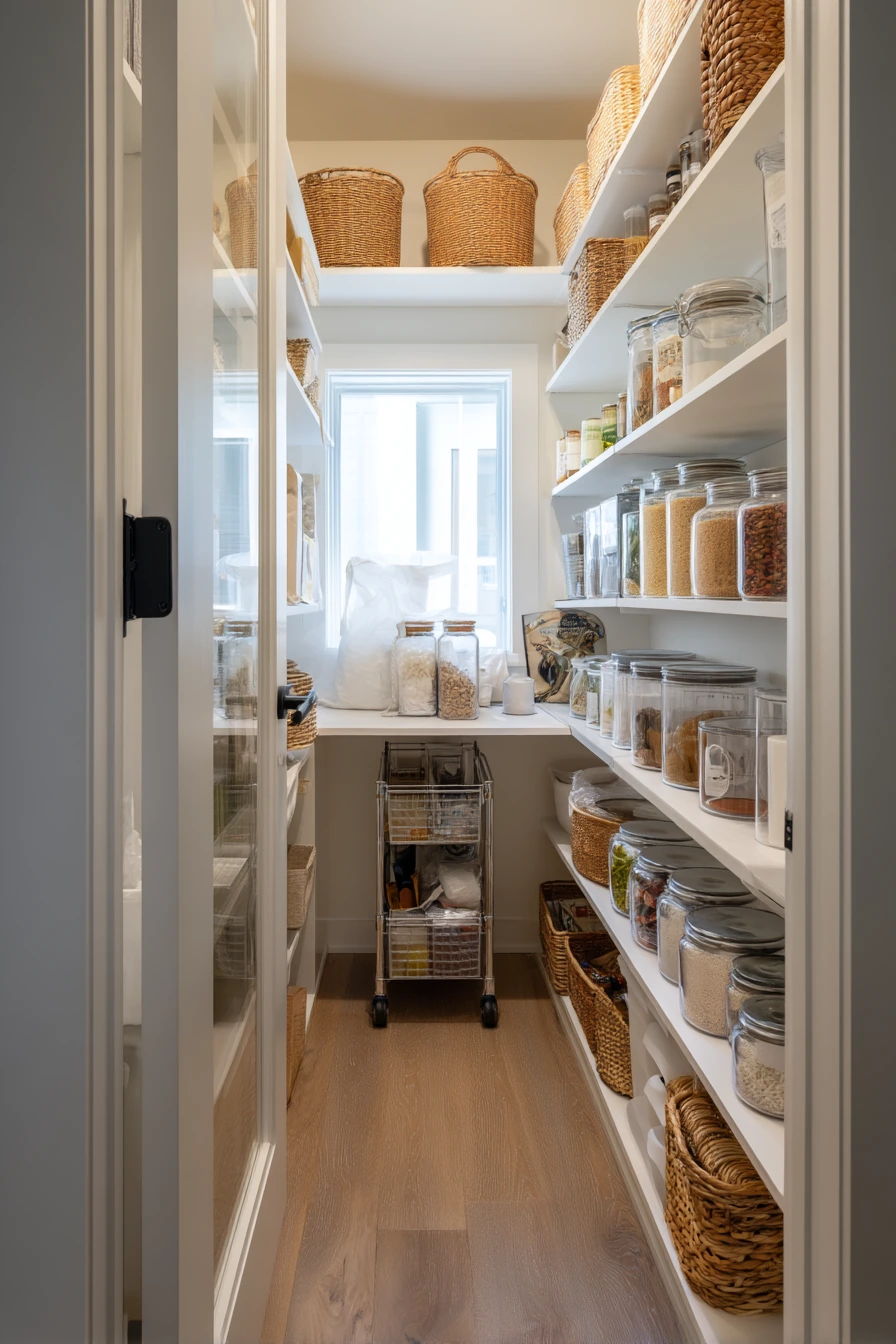 Small-Space Pantry Behind a Kitchen Door