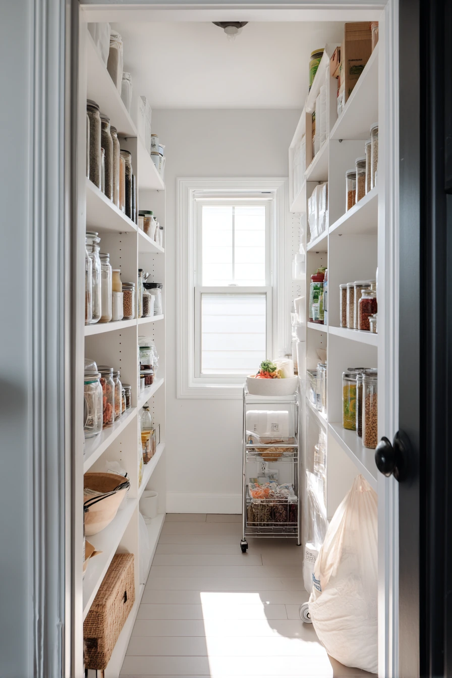Small-Space Pantry Behind a Kitchen Door