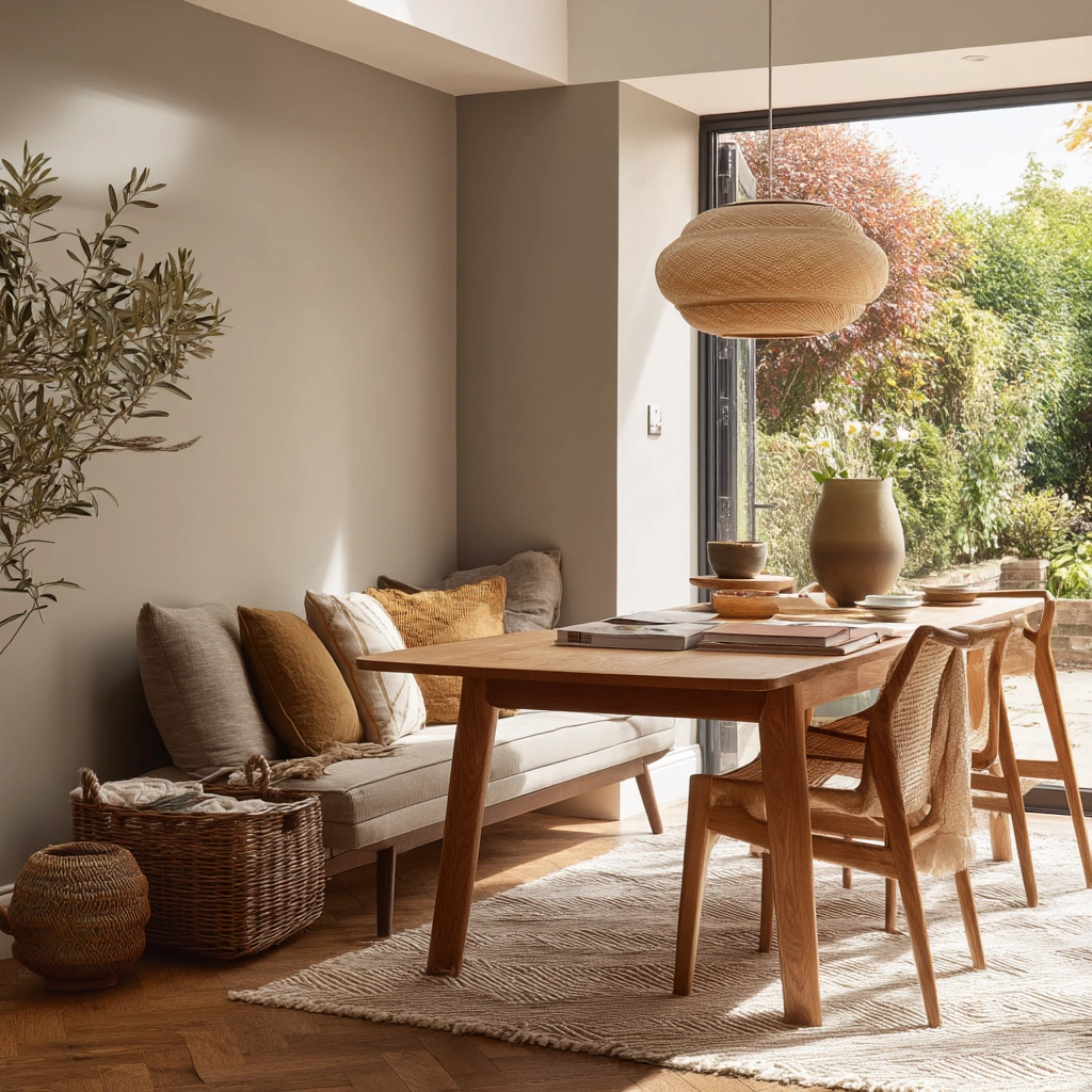 Earthy Open-Plan Dining Zone